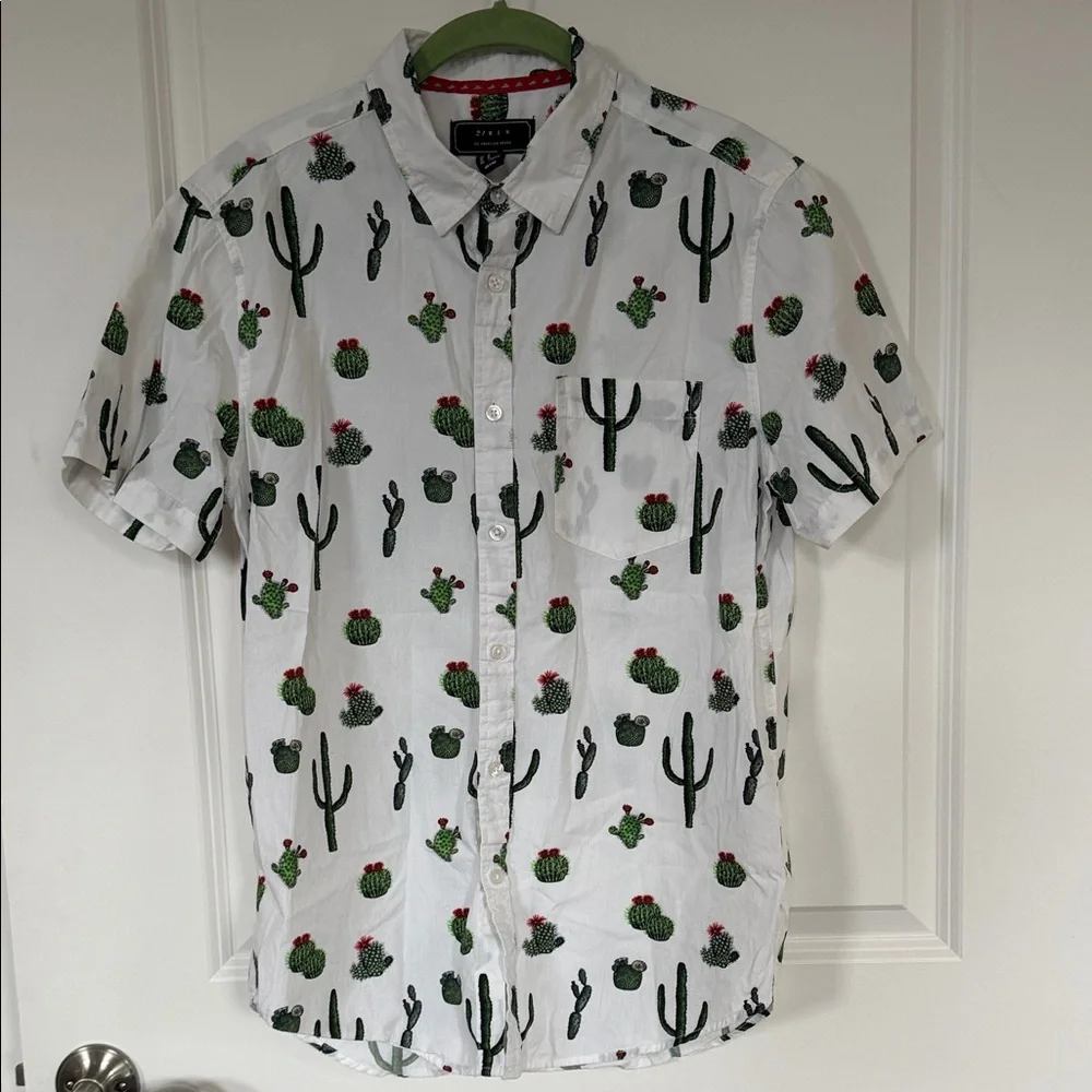 21men White Cactus Print Casual Shirt - Picture 1 of 5